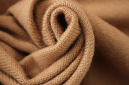 Women knitted long sleeve long sweater