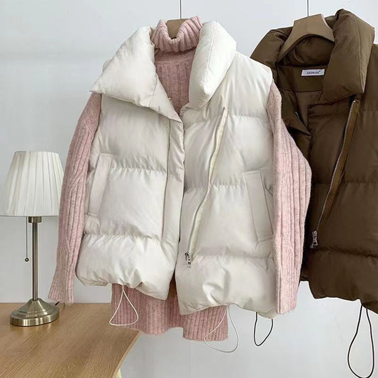 Padded Vest Solid Color Spring and Autumn Fashion