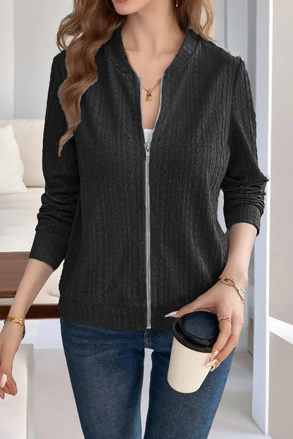 Women's solid color long sleeved casual jacket